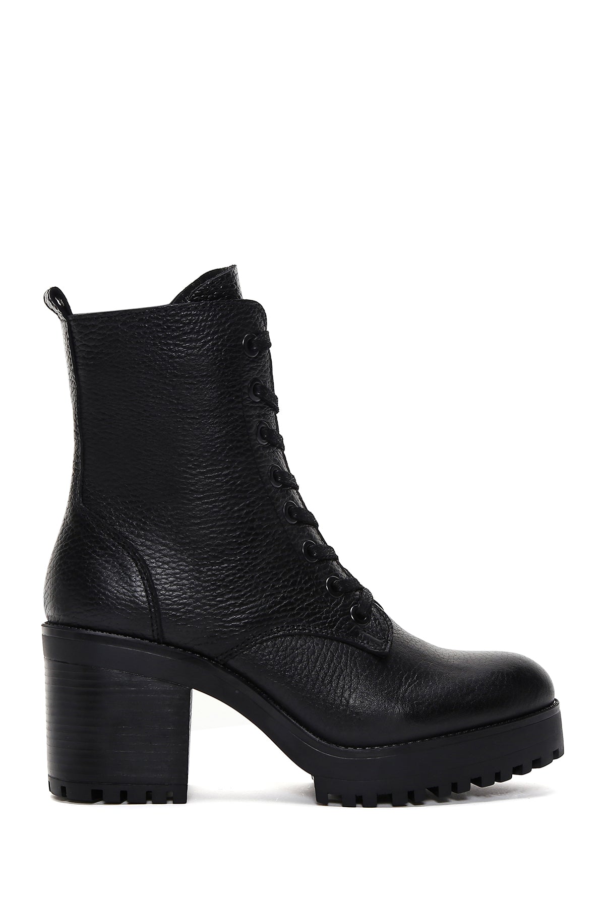Women's Black Leather Heeled Boots 22WFD2909FT | Derimod