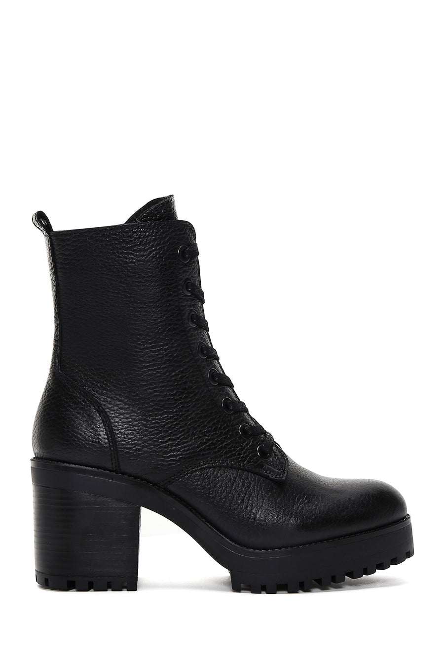 Women's Black Leather Heeled Boots 22WFD2909FT | Derimod