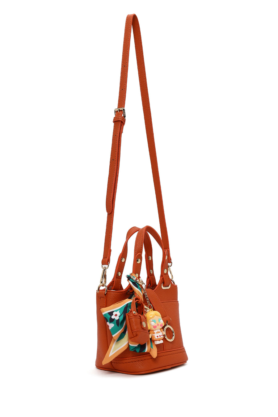 Woman Orange Long-Strap Mini Shoulder Bag