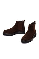 Derimod Black Male Brown Suede Chelsea Boots | Derimod