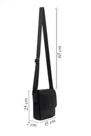 Male Black Leather Messenger Bag | Derimod