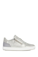 Geox Women's Silver Blomiee Lace-up Leather Sports Sneaker | Derimod