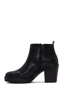 Women's Black Zippered Chunky Heel Boots | Derimod