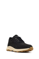 Men's Black Lace-Up Thick-Soled Nubuk Leather Casual Sneaker | Derimod