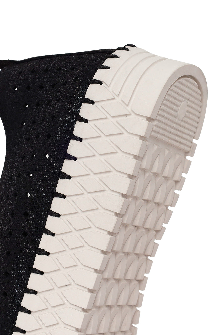 Woman Black Lace-Up Thick-Soled Casual Shoes