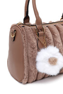 Woman Vizon Long-Strap Accessorized Plush Shoulder Bag | Derimod