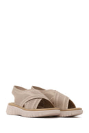 Woman Beige Thick-Soled Comfort Sandal | Derimod