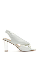 Women's White Transparent Thick Heel Sandals | Derimod