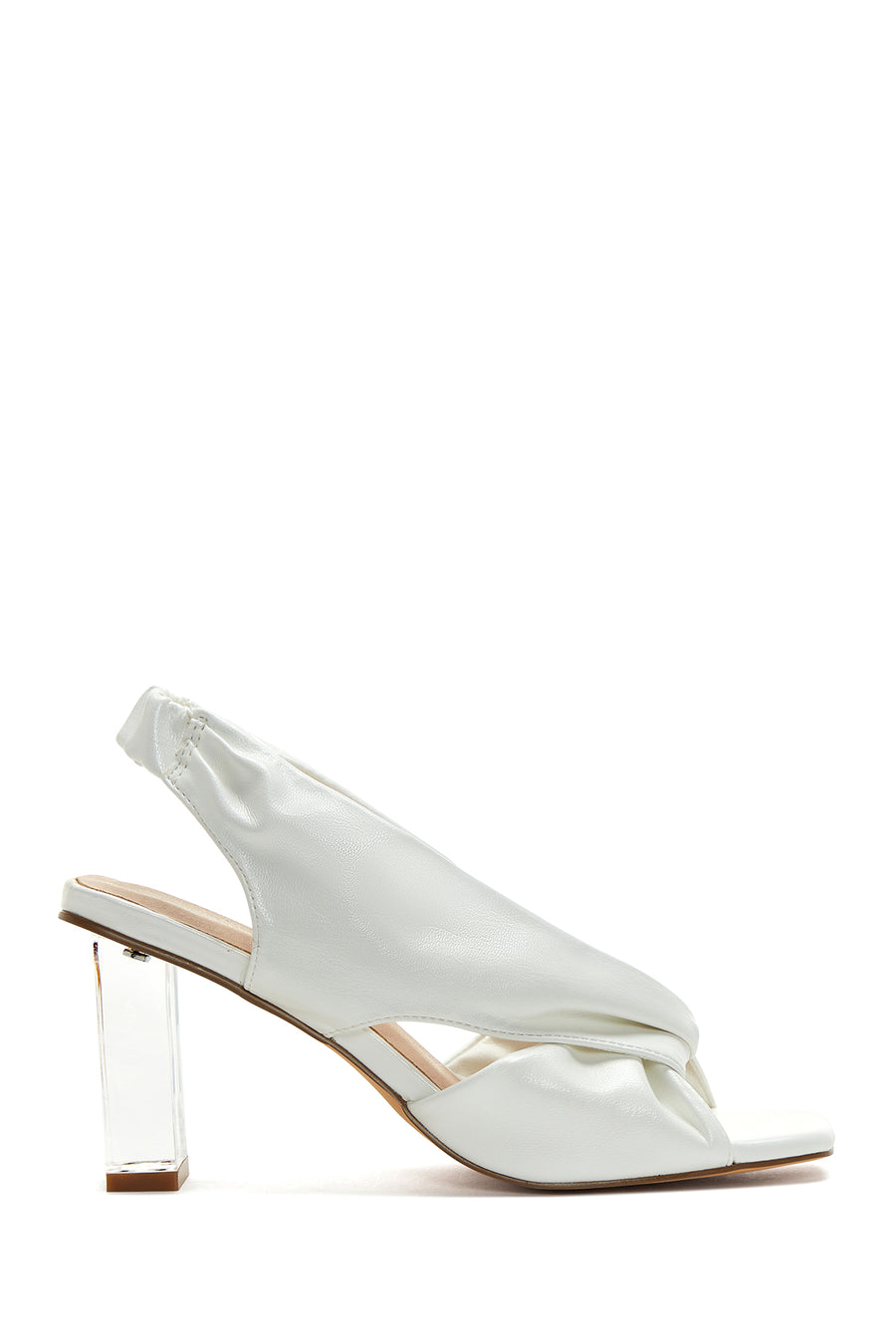 Women's White Transparent Thick Heel Sandals 25SFD440818 | Derimod