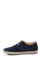 Men's Navy Blue Nubuck Leather Shoes | Derimod
