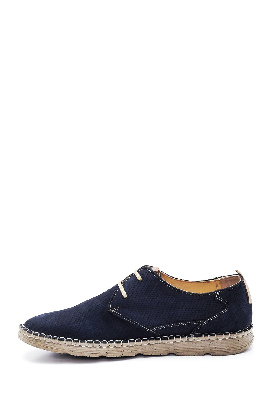 Men's Navy Blue Nubuck Leather Shoes