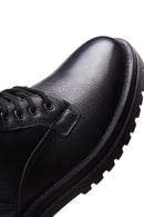 Men's Black Leather Boots Flat Boots | Derimod