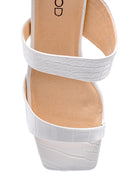 Women's Transparent Heel Crocodile Patterned Slippers | Derimod