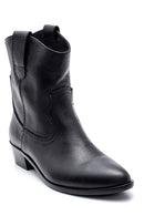 Women's Leather Short Heeled Cowboy Boots | Derimod