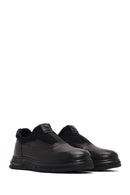 Erkek Siyah Deri Casual Comfort Sneaker | Derimod