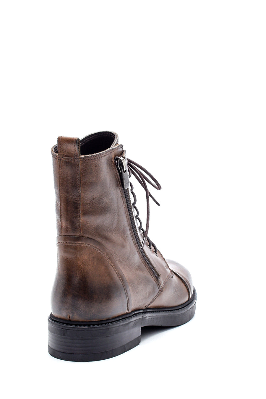 Women's Leather Zipper Detailed Boots
