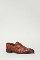 Braided Men's Leather Loafer | Derimod