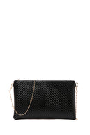 Women's Black Long Chain Strap Metallic Clutch Bag | Derimod