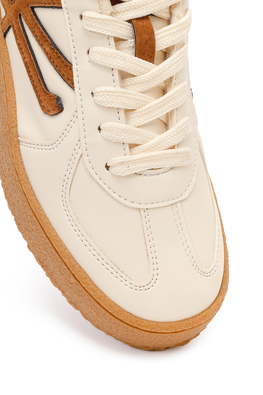 Kadın Bej Bağcıklı Sneaker
