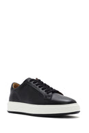 Men's Black Thick Sole Lace Up Leather Sneaker | Derimod