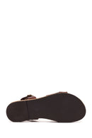 Women's Brown Buckle Leather Bodrum Sandals | Derimod