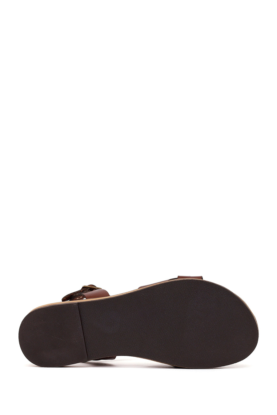 Women's Brown Buckle Leather Bodrum Sandals