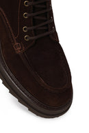 Male Brown Lace-Up Zip Closure Thick-Soled Suede Casual Boots | Derimod