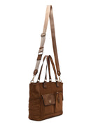 Woman Brown Long-Strap Fabric Shoulder Bag | Derimod