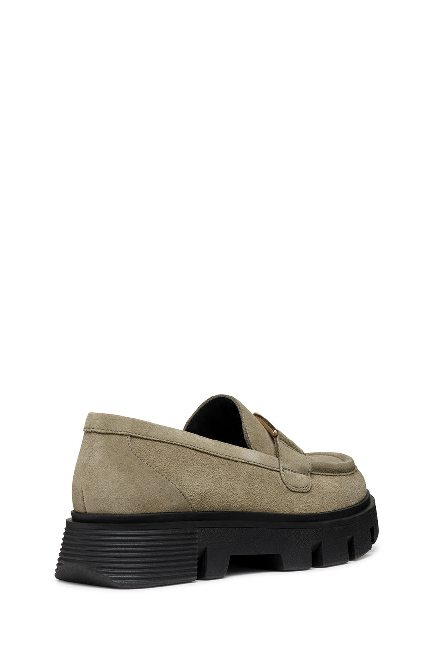Geox Women's Mink Wild Buckle Detailed Suede Leather Masculine Loafer