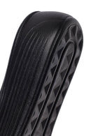 Woman Black Thick-Soled Leather Slipper | Derimod