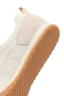 Kadın Krem Bağcıklı Deri Sneaker | Derimod