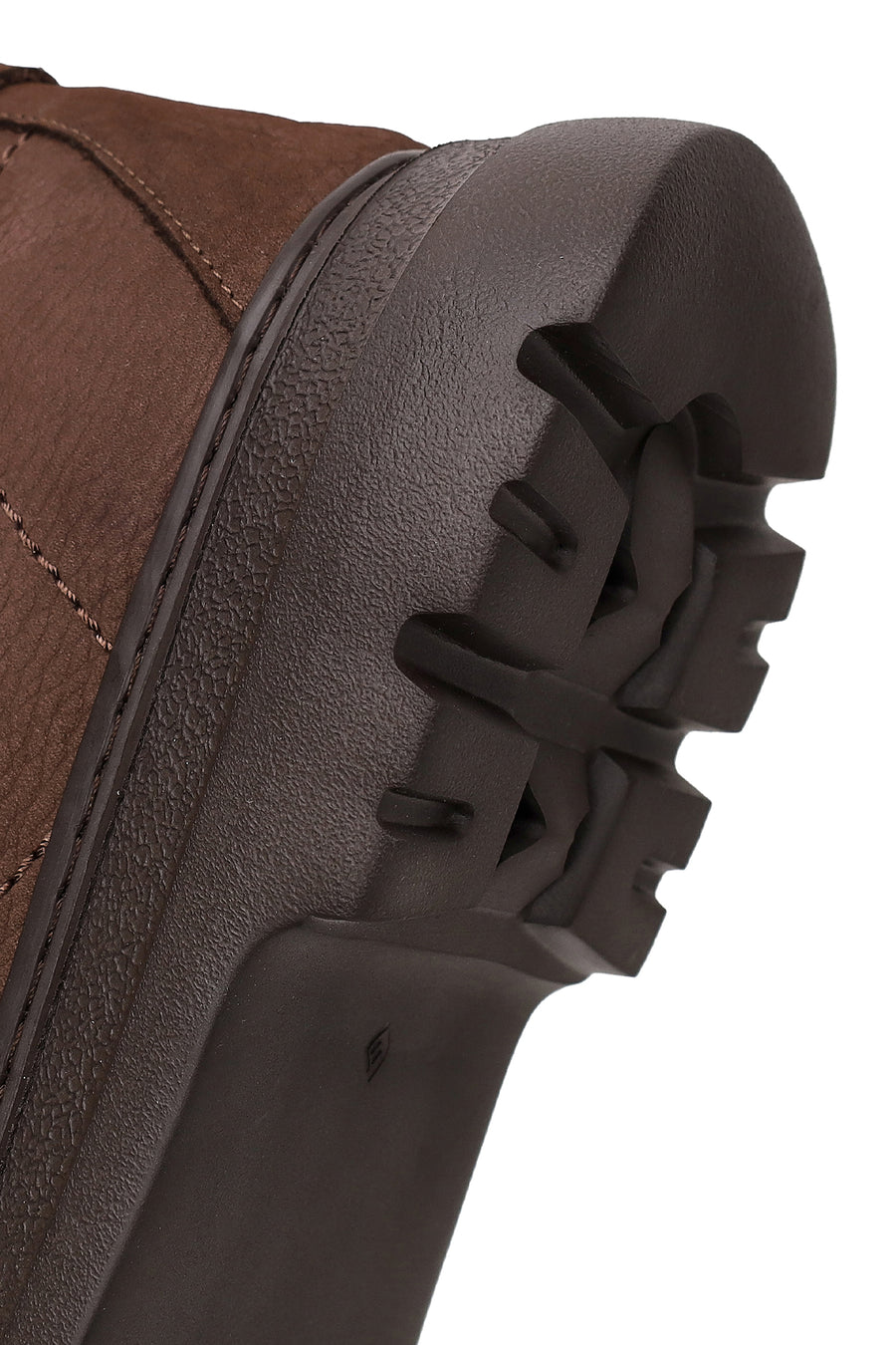 Male Brown Lace-Up Thick-Soled Nubuck Leather Boots