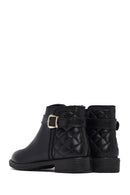 Woman Black Zip Closure Buckled Boots | Derimod