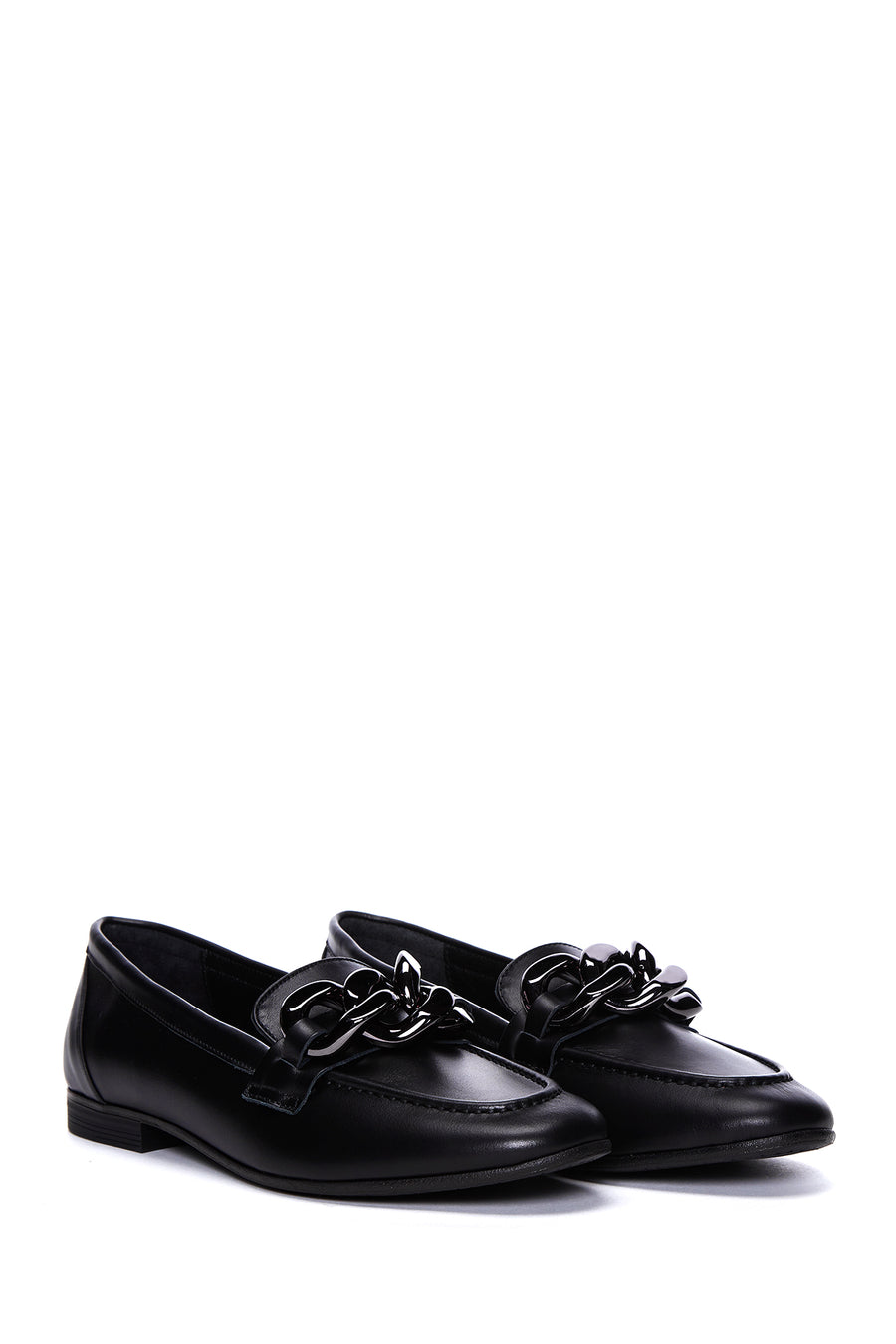 Women's Black Leather Loafer