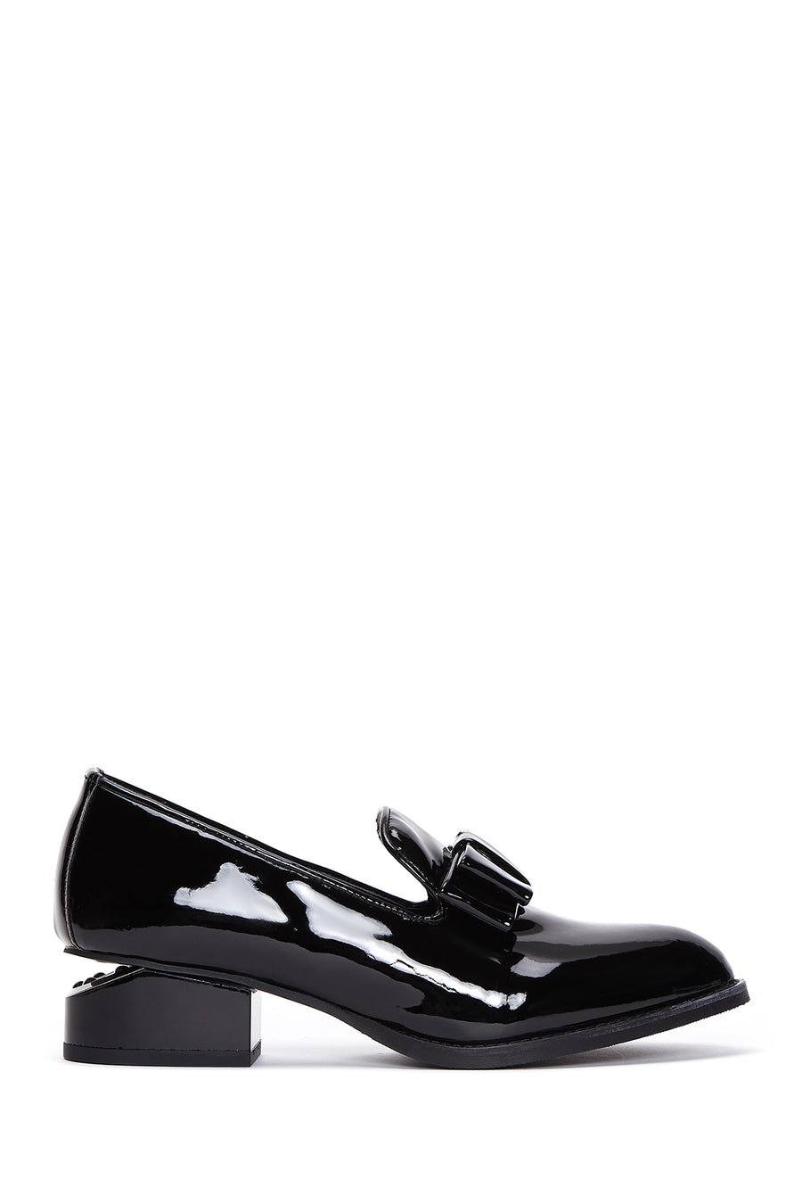 Kadın Siyah Rugan Topuklu Loafer 23WFE400016 | Derimod