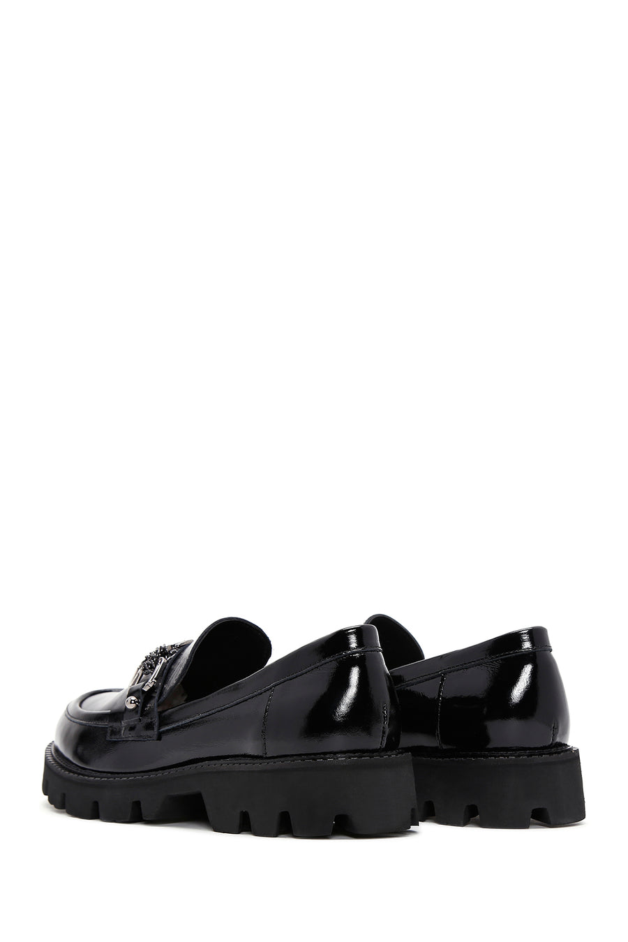 Kadın Deri Rugan Maskülen Loafer