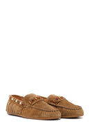 Kadın Camel Püsküllü Süet Deri Loafer | Derimod