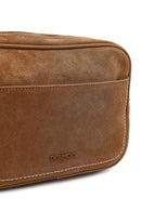 Woman Tan Long-Strap Suede Crossbody Bag | Derimod