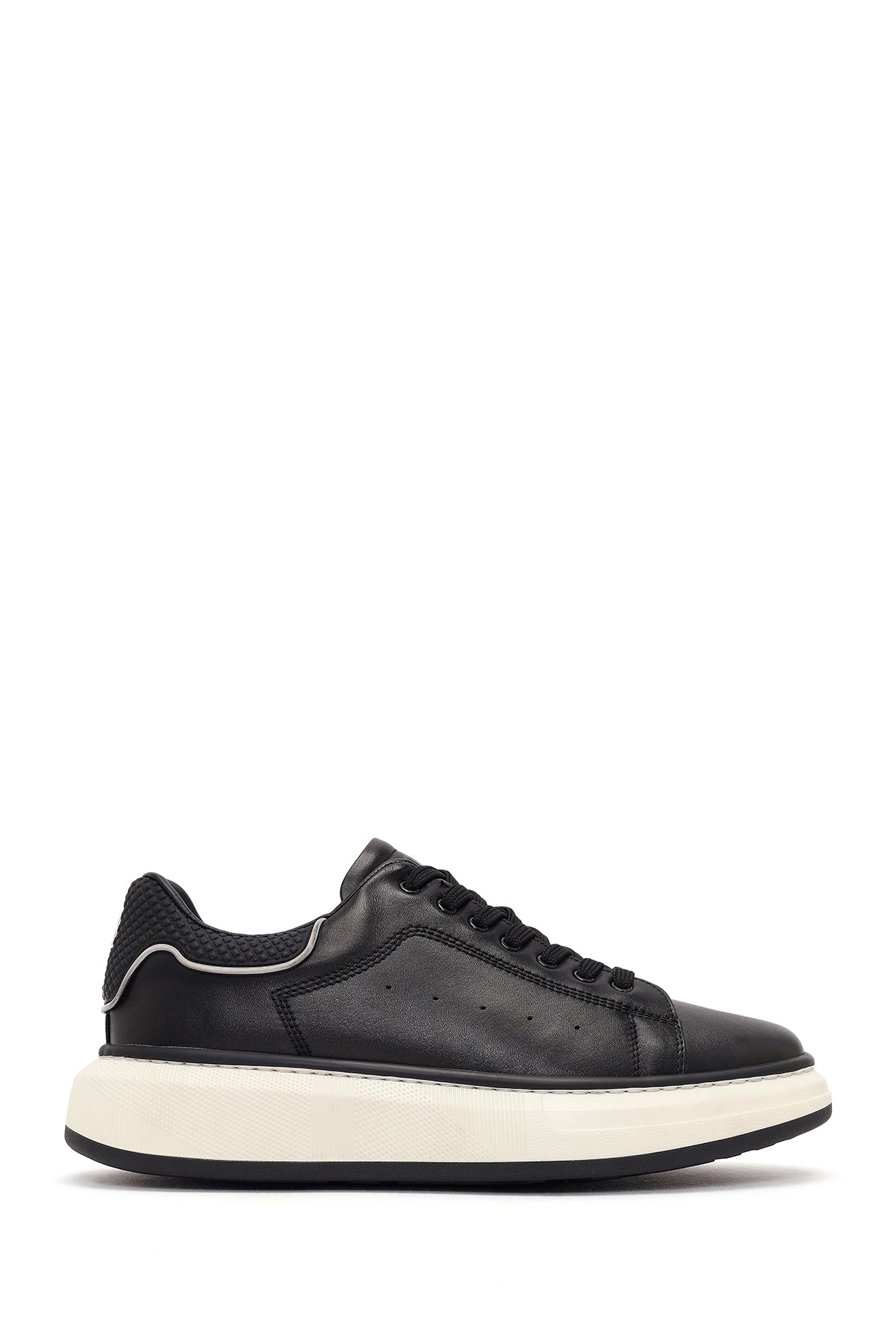 Erkek Siyah Kalın Tabanlı Deri Sneaker 26SFD640618 | Derimod