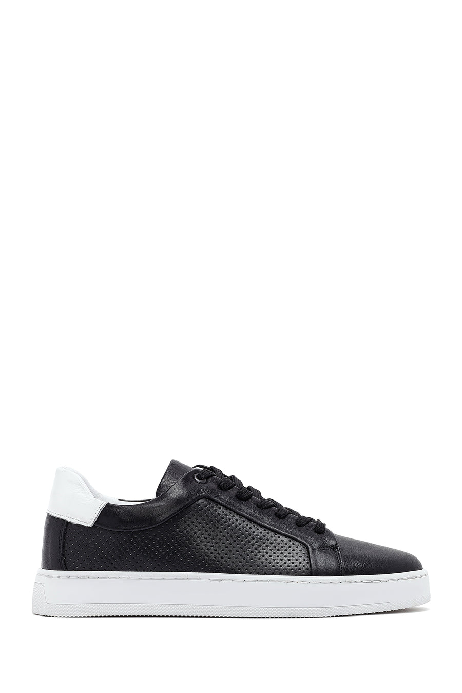 Erkek Siyah Bağcıklı Deri Sneaker 25SFD750918 | Derimod