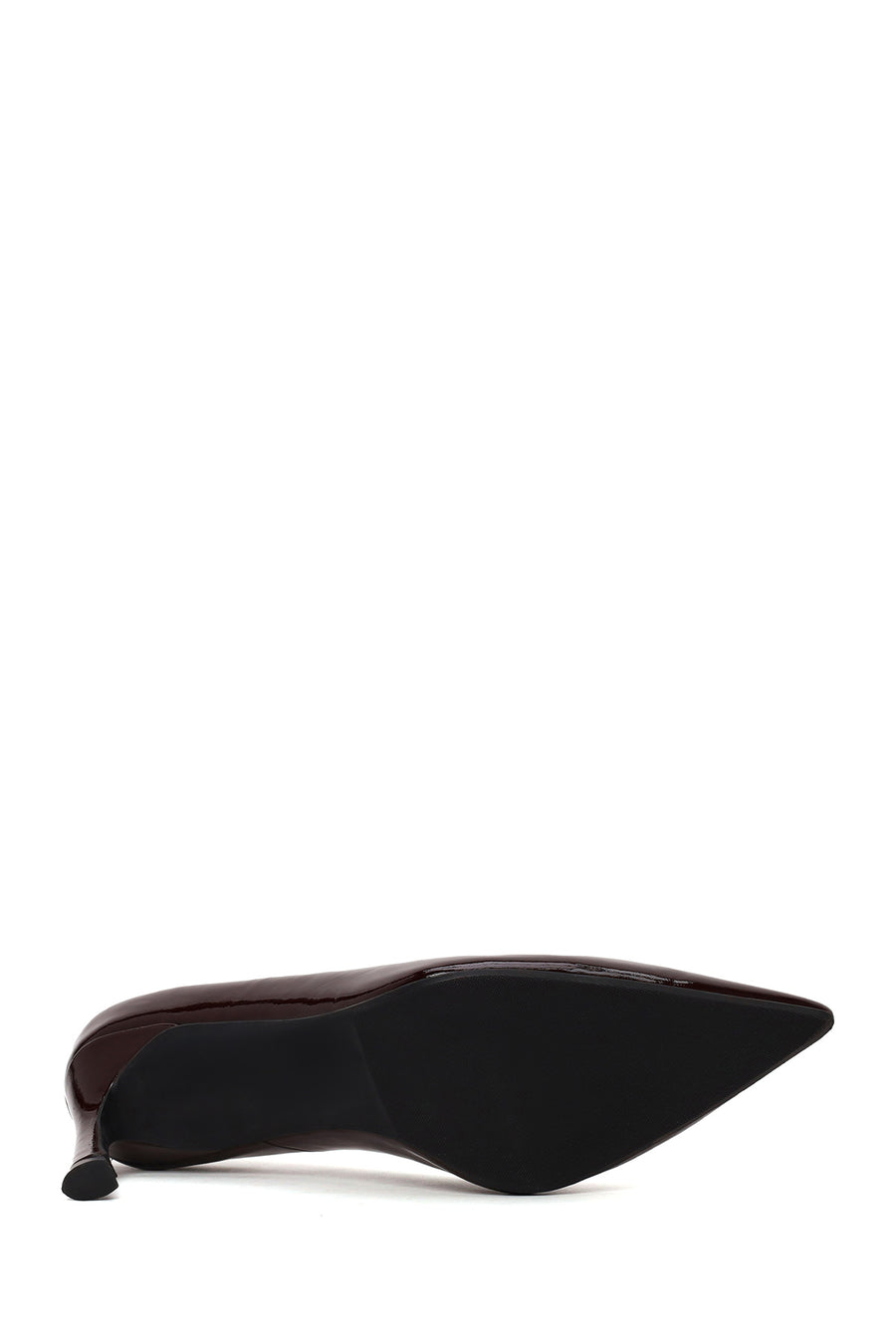 Woman Burgundy Thin-Heeled Patent Leather Leather Stiletto