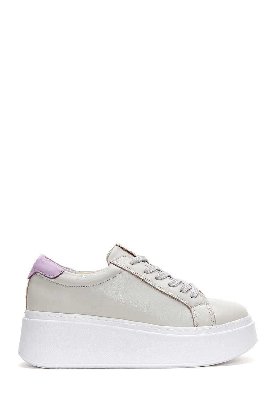 Kadın Bej Deri Kalın Tabanlı Sneaker 22SFD371018 | Derimod