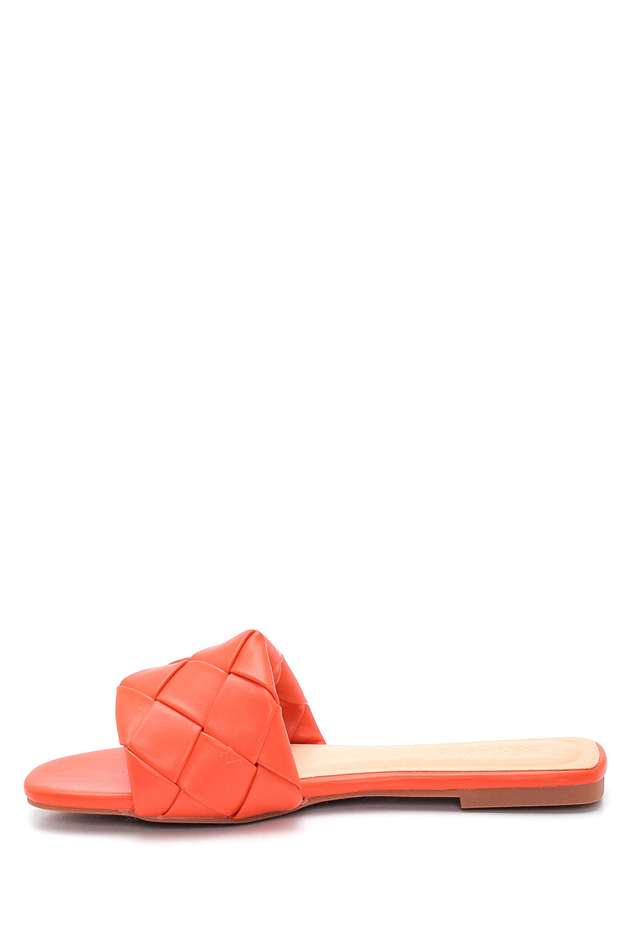 Women's Red Braided Flat Slippers