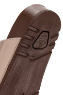 Women's Bronze Double Buckle Comfort Slippers | Derimod