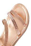 Women's Pink Back Strap Stoned Sandals | Derimod
