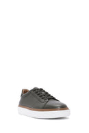 Male Khaki Lace-up Leather Sneaker | Derimod