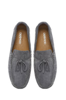 Men's Gray Suede Leather Loafer | Derimod