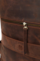 Male Brown Leather Backpack | Derimod