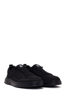 Derimod Zero Male Black Lace-Up Thick-Soled Fabric Sneaker | Derimod