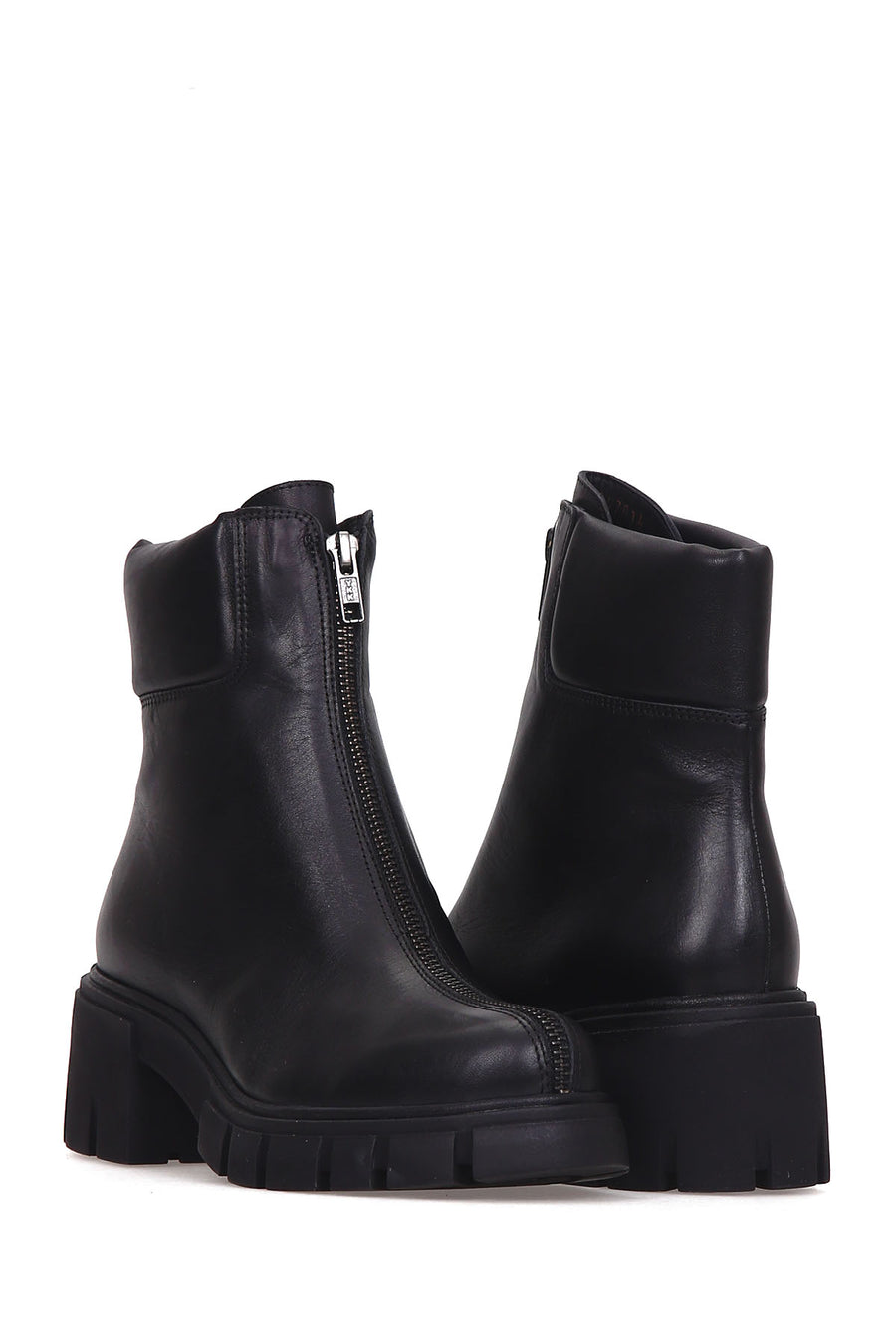 Women's Zippered Leather Boots